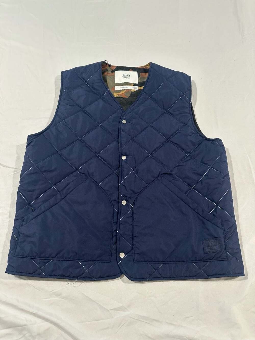 Herschel Supply Co. Quilted Snap-Button Vest with Camo Lining